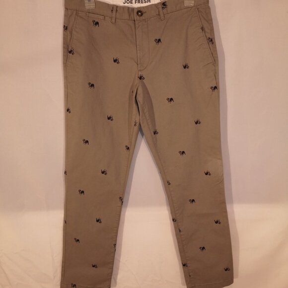 Joe Fresh Slim Straight Flex Men's Casual Pants - Picture 1 of 5